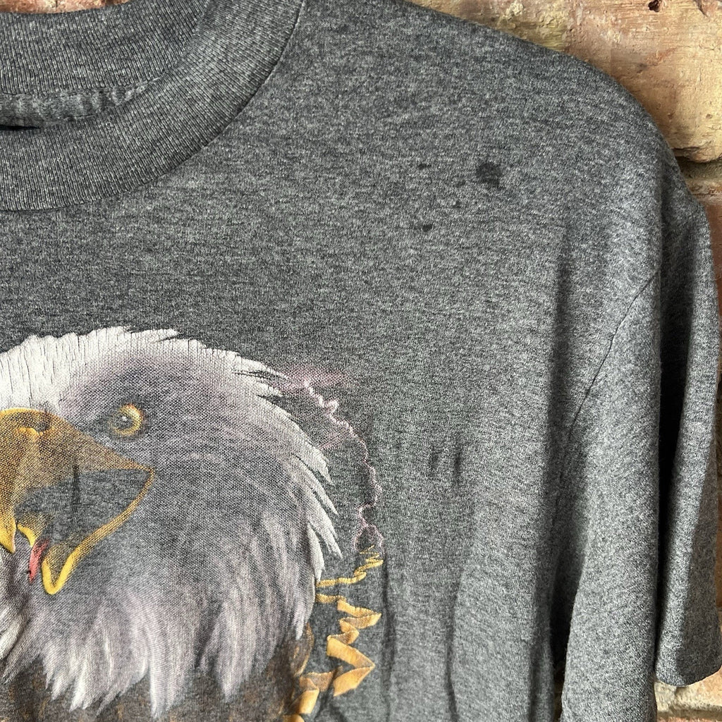 VINTAGE 1987 Harley Davidson 3D Emblem Bald Eagle Fort Worth TX Gray Faded