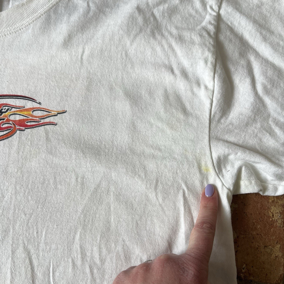 Gildan Tony Stewart Fan Club Graphic Shirt Large White Orange