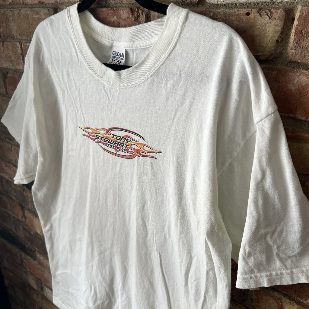 Gildan Tony Stewart Fan Club Graphic Shirt Large White Orange
