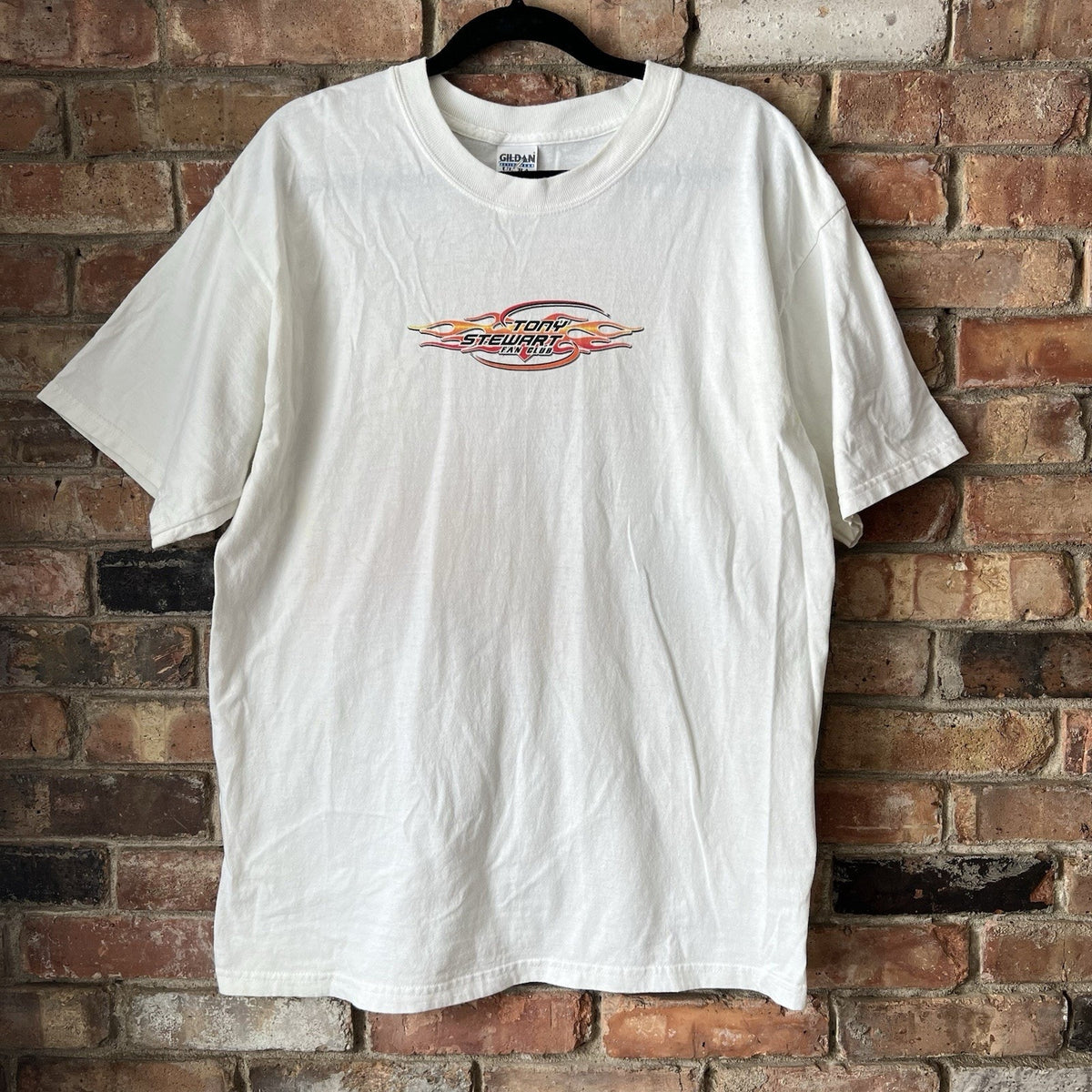 Gildan Tony Stewart Fan Club Graphic Shirt Large White Orange