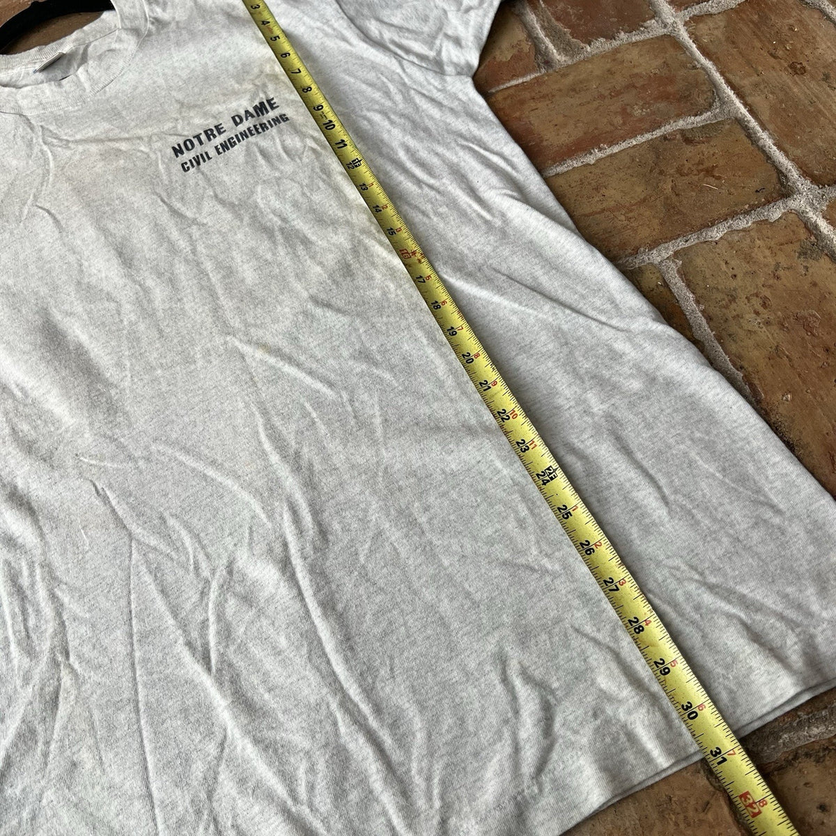 Vintage 90s Fruit of the Loom Men's XL Notre Dame Civil Engineering Shirts Gray