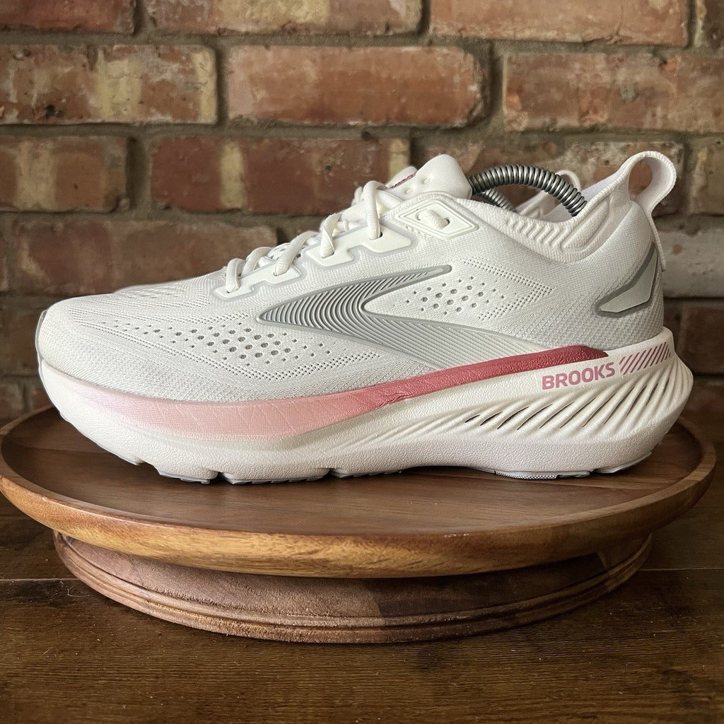 Brooks Glycerin GTS 23 Supportive Womens 10 White Pink Running Shoes Sneakers