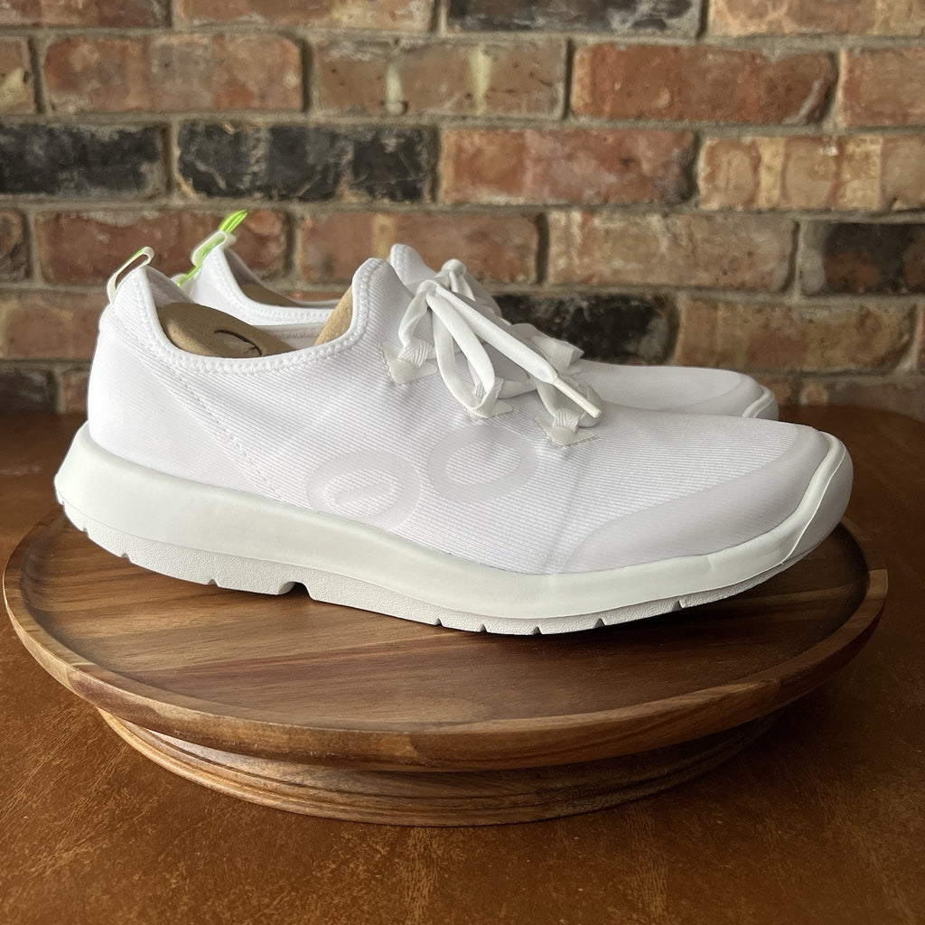 OOFOS Men's 9.5 OOmg Sport LS Low Recovery Supportive Cushion Knitted Shoe White