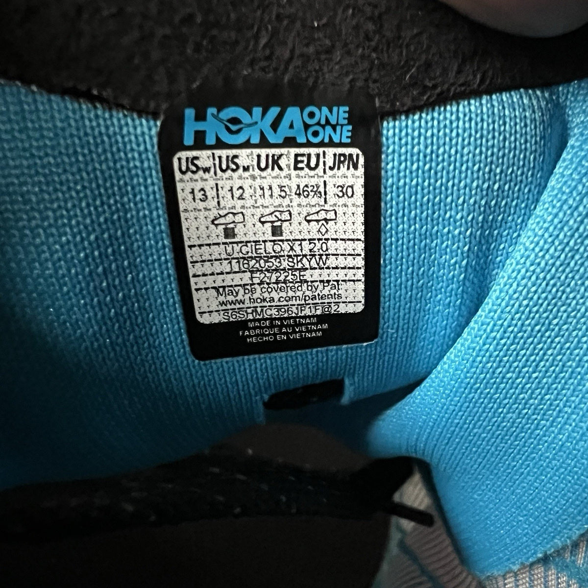 Hoka One One Cielo X1 2.0 Men's 12 Blue Carbon Plate Racing Running Shoes