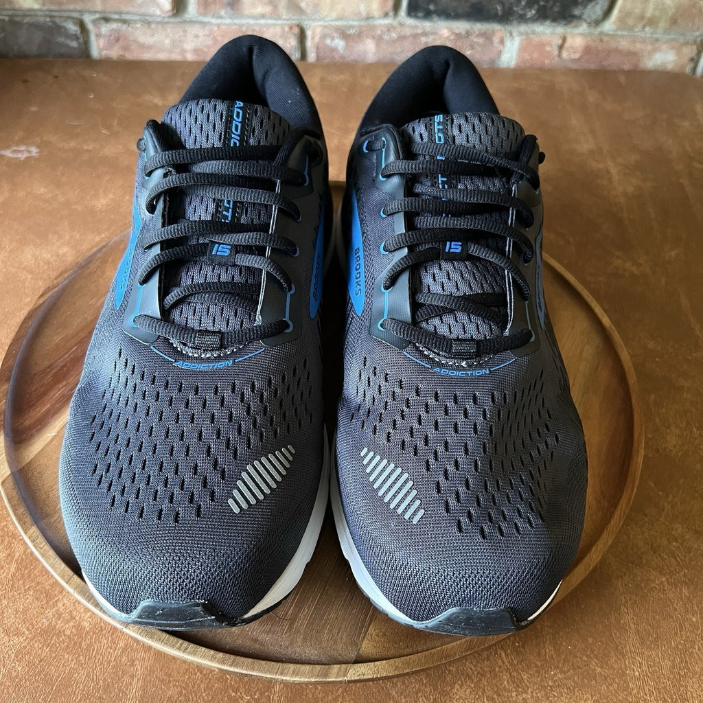 Brooks Addiction GTS 15 Supportive Men’s 15 2E Black Blue Running Shoes Sneakers
