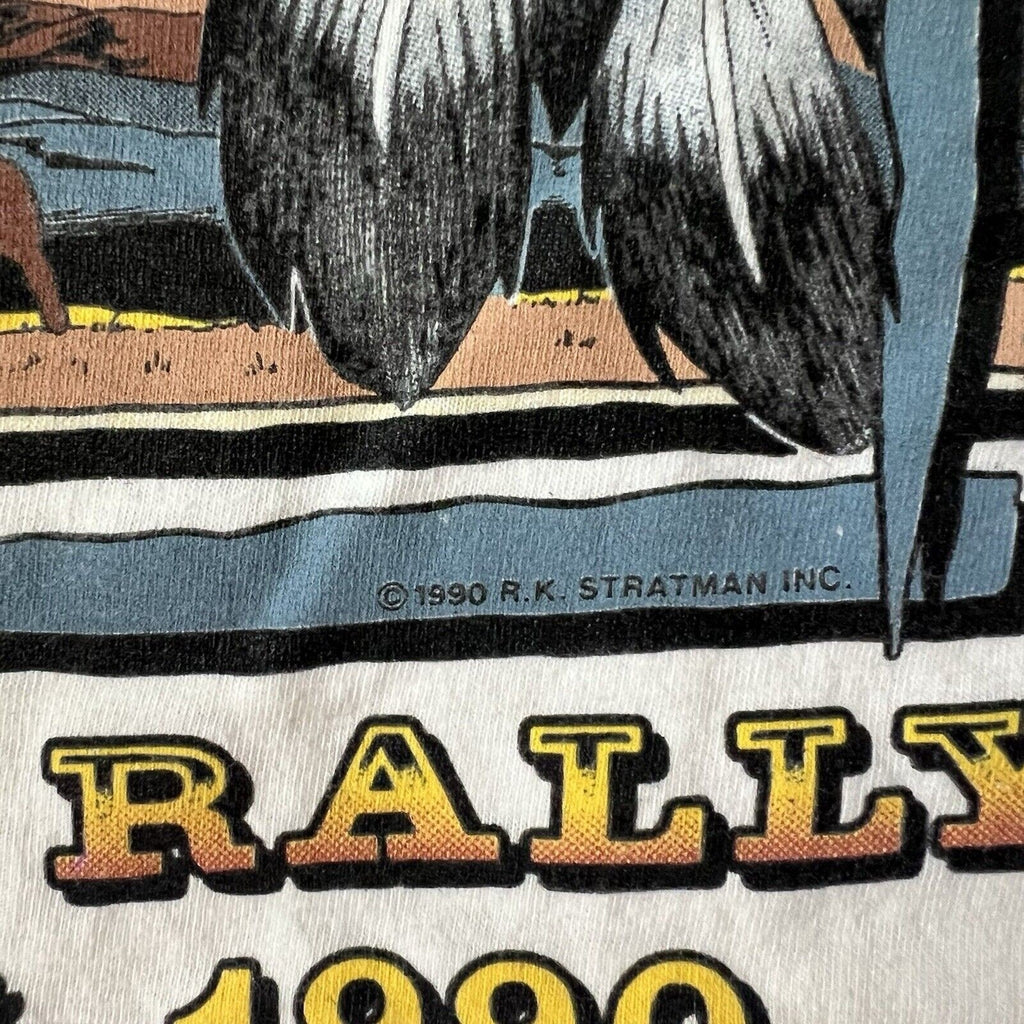 Harley Davidson Shirt Mens XL White Sturgis Annual Hog Rally 1990 Made in the US