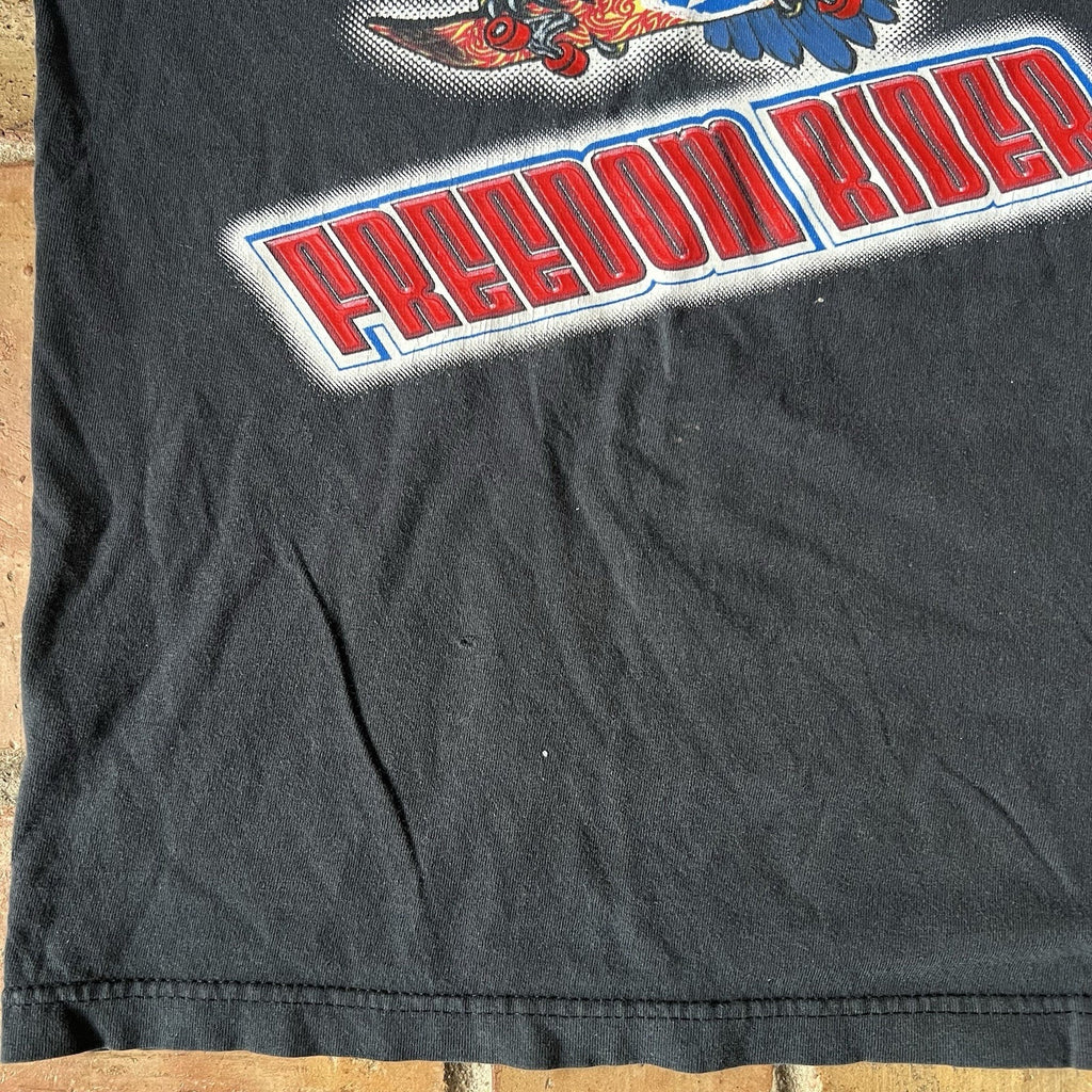 Vintage Y2K Skater T Shirt Boys Medium Surf 90s Grunge Kids Freedom Rider Eagle