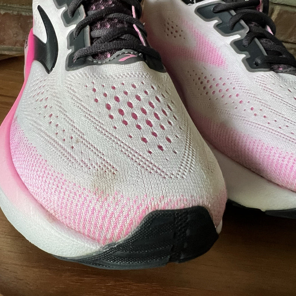 Brooks Glycerin 23 White Pink Max Cushion Women's 9.5 Neutral Running Shoes