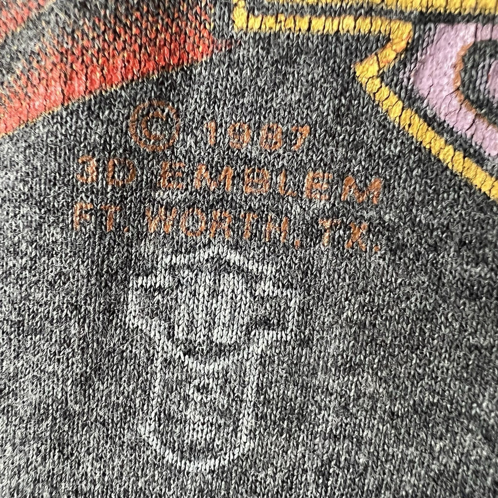 VINTAGE 1987 Harley Davidson 3D Emblem Bald Eagle Fort Worth TX Gray Faded