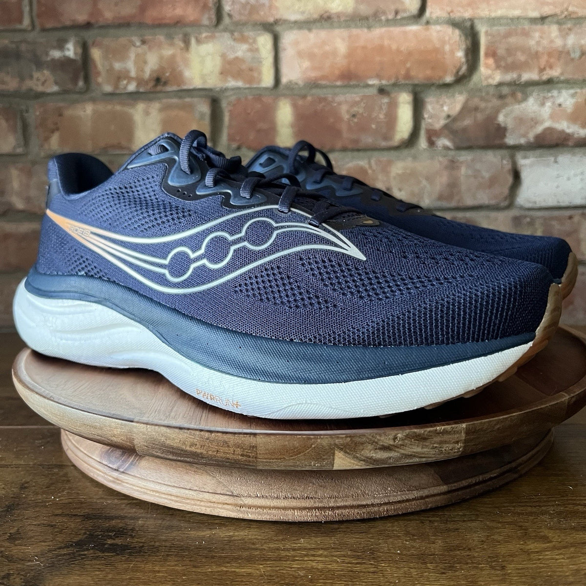 Saucony Ride 19 Mens 12.5 Wide Blue Balanced Cushion Neutral Running Shoes