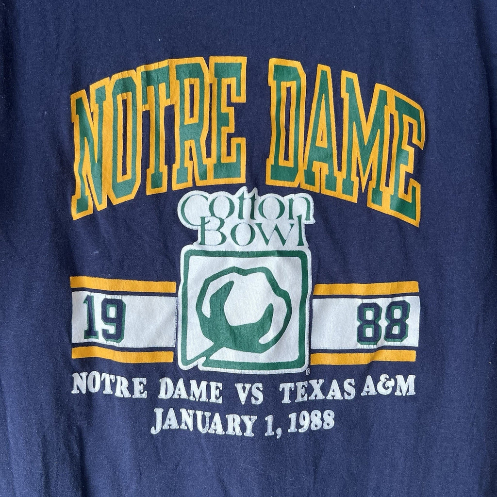 Vintage Cotton Bowl T Shirt XL 80s Champions 1988 Texas A&M Notre Dame XL