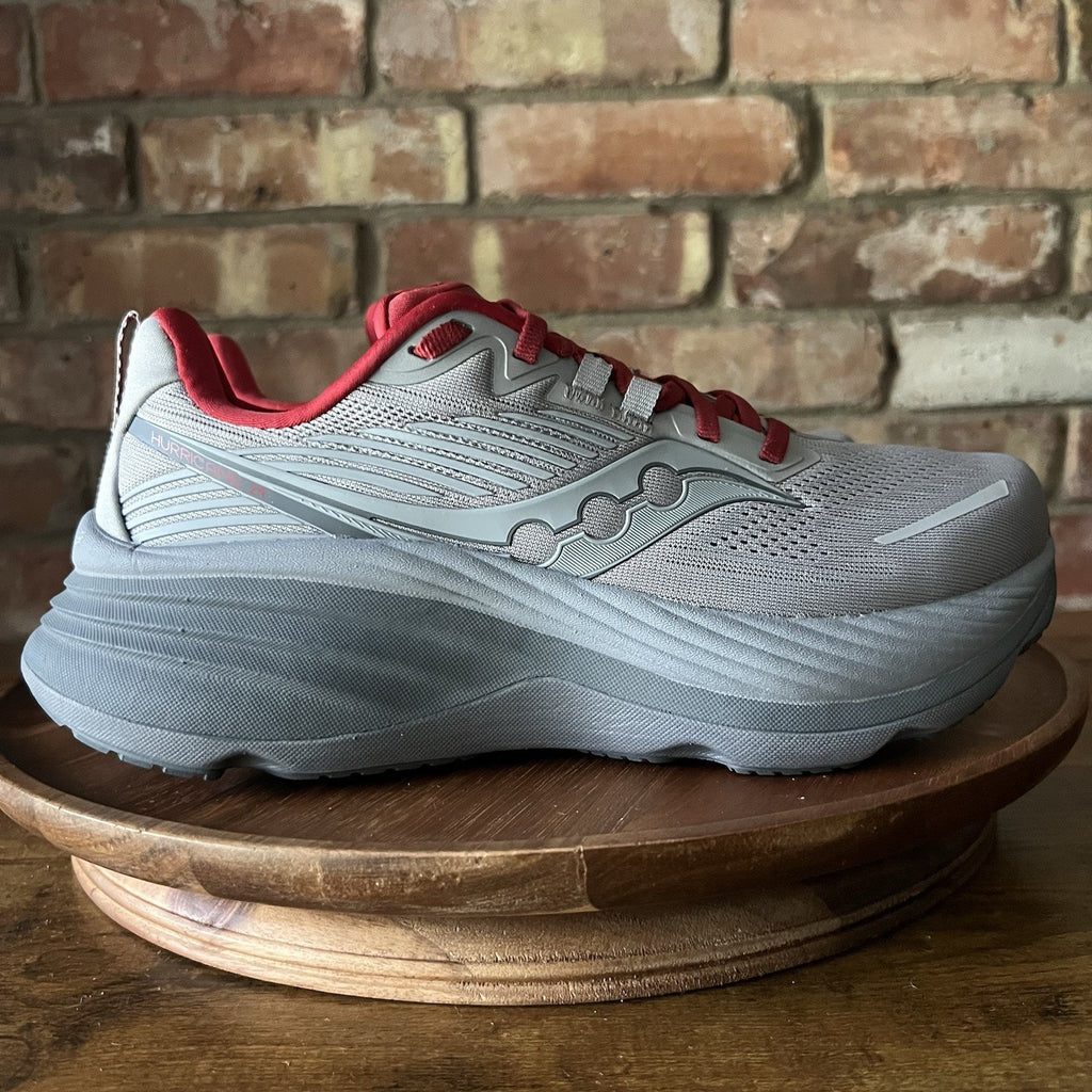 Saucony Hurricane 24 Max Cushion Stability Men's 7 Gray Red Running Shoes