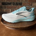 Brooks Launch 11 Men's 9 White Blue Daily Road Running Walking Shoes Sneakers