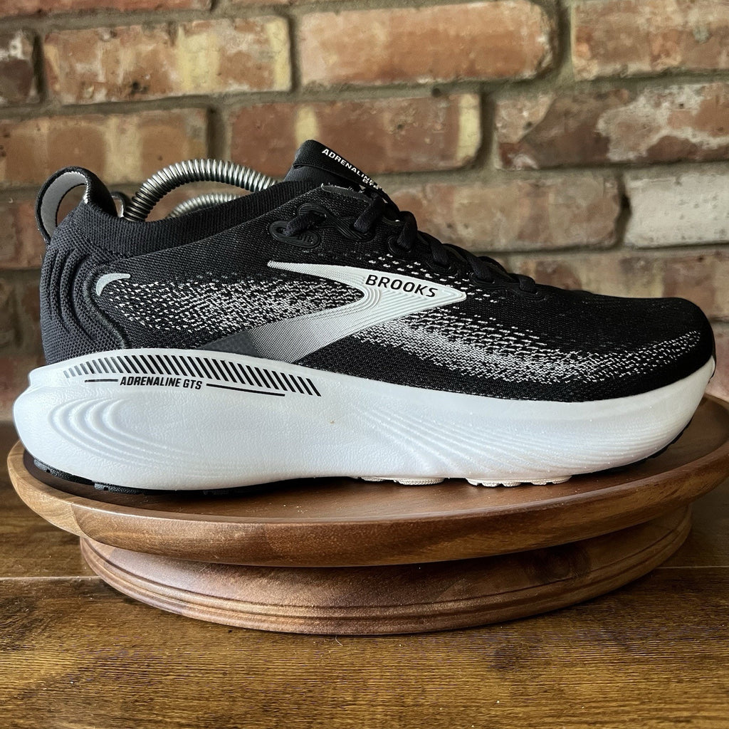 Brooks Adrenaline GTS 25 Supportive Mens 8 Black White Running Shoes Sneakers