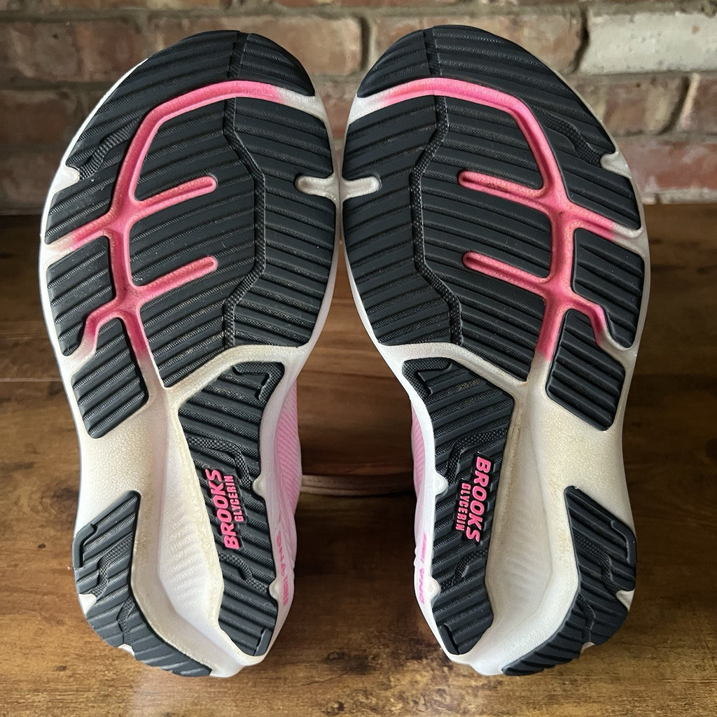 Brooks Glycerin 23 White Pink Max Cushion Women's 9.5 Neutral Running Shoes