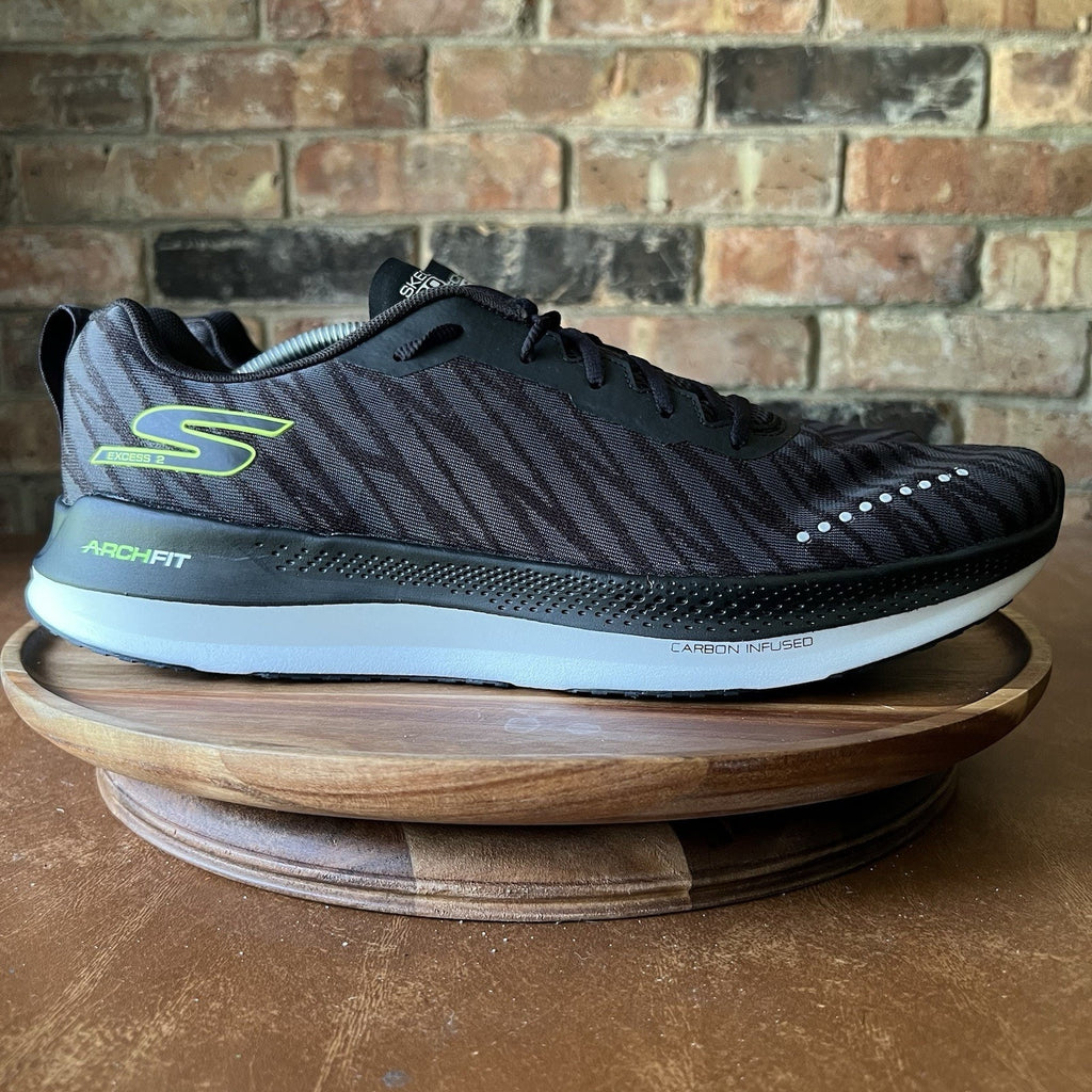 Skechers Go Run Razor Excess 2 Mens 13 Green Black Running Shoes Sneakers