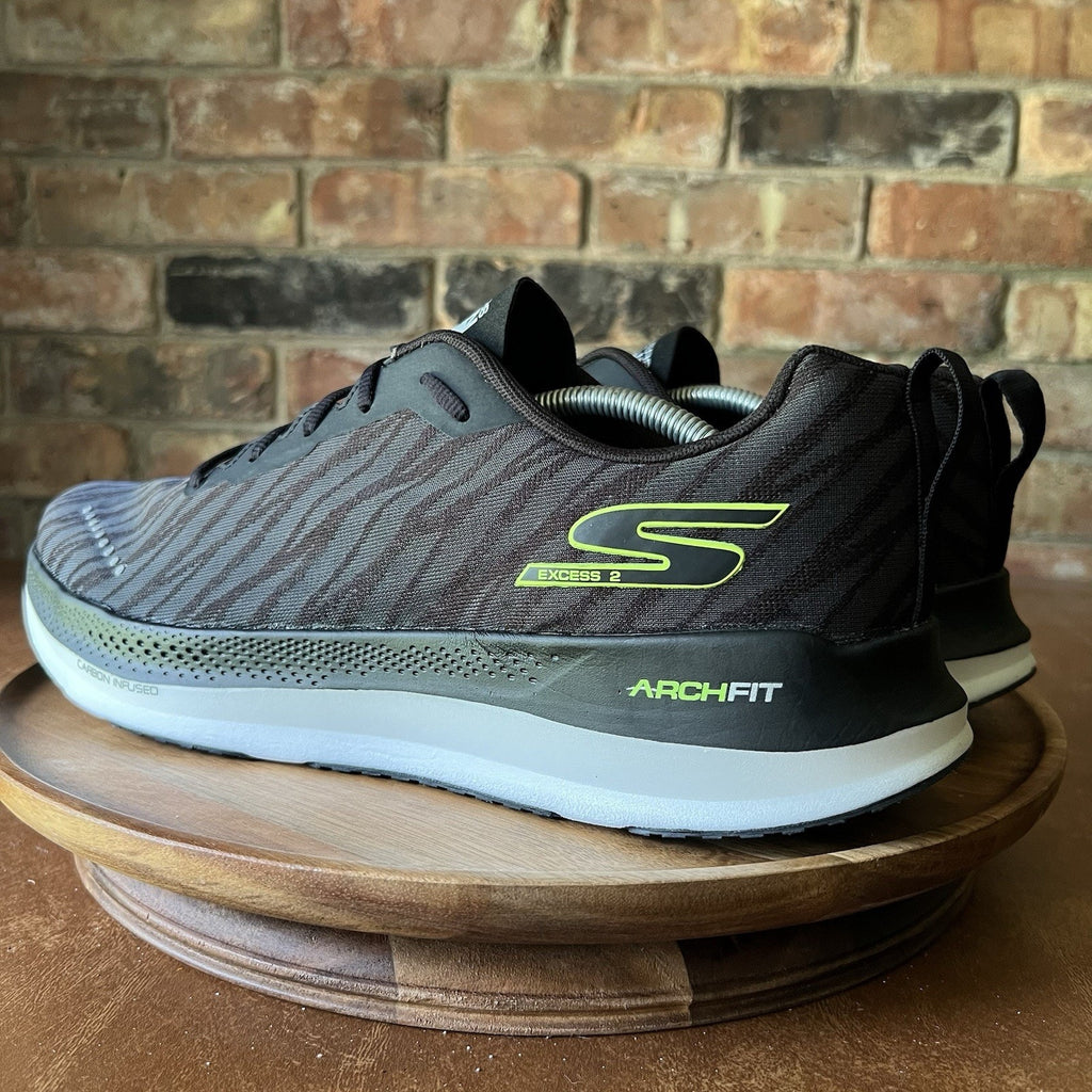 Skechers Go Run Razor Excess 2 Mens 13 Green Black Running Shoes Sneakers