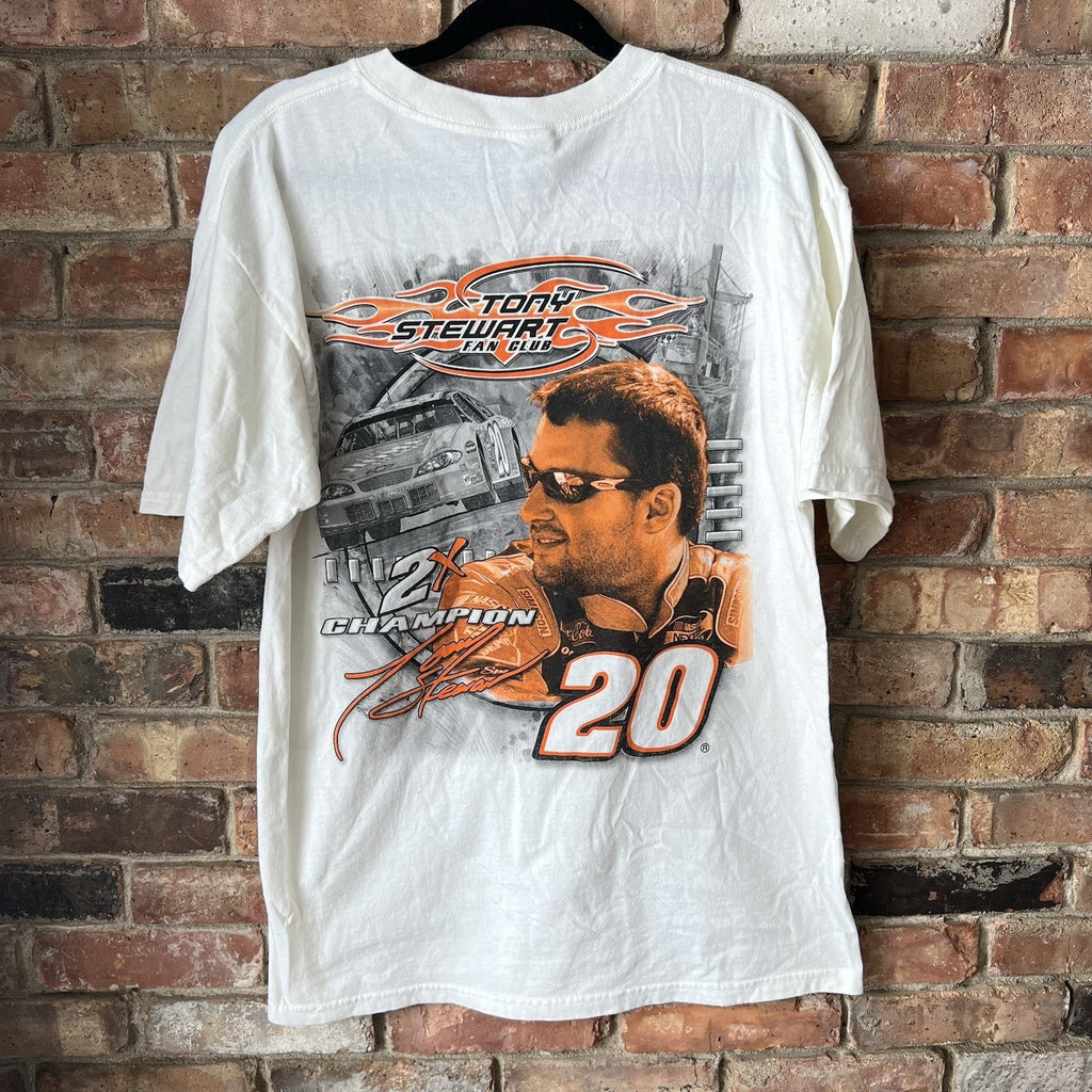 Gildan Tony Stewart Fan Club Graphic Shirt Large White Orange