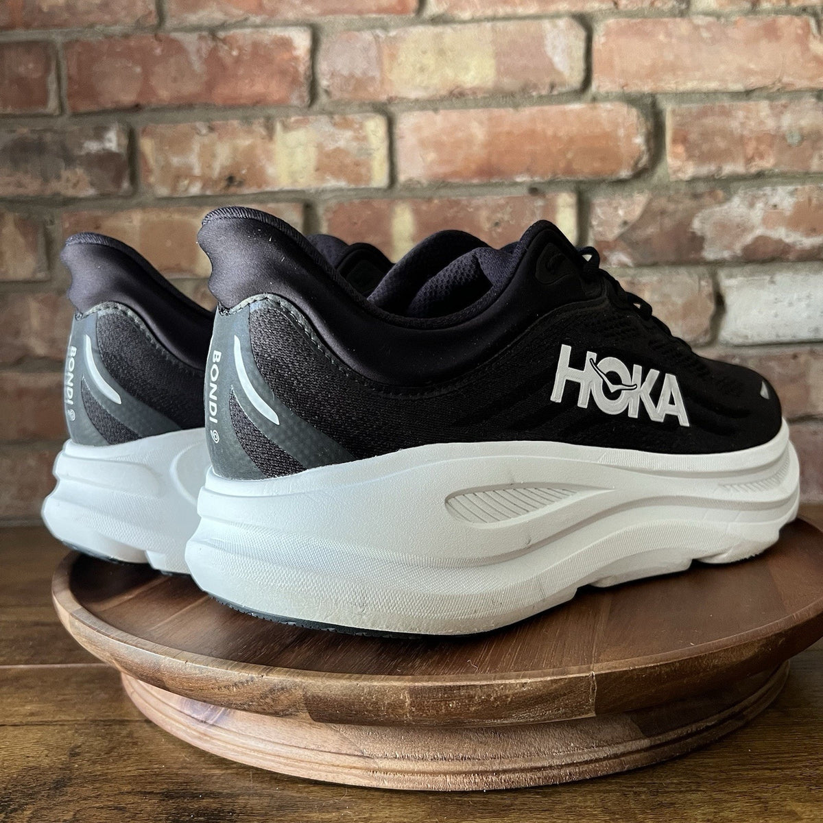 Hoka Bondi 9 Wide Men's 14 2E Black White Max Cushion Running Shoes Sneakers