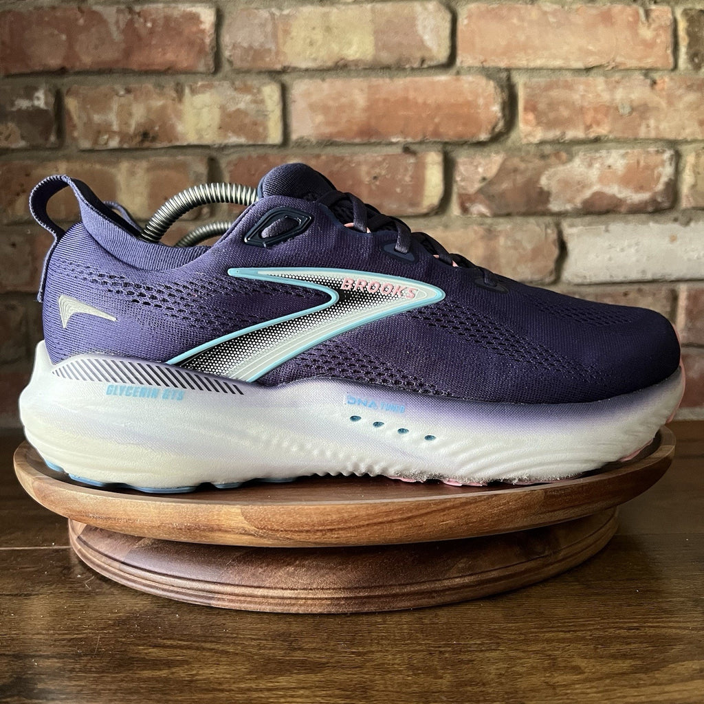 Brooks Glycerin 22 GTS Supportive Womens 12 EE Cushion Blue Pink Shoes Sneakers