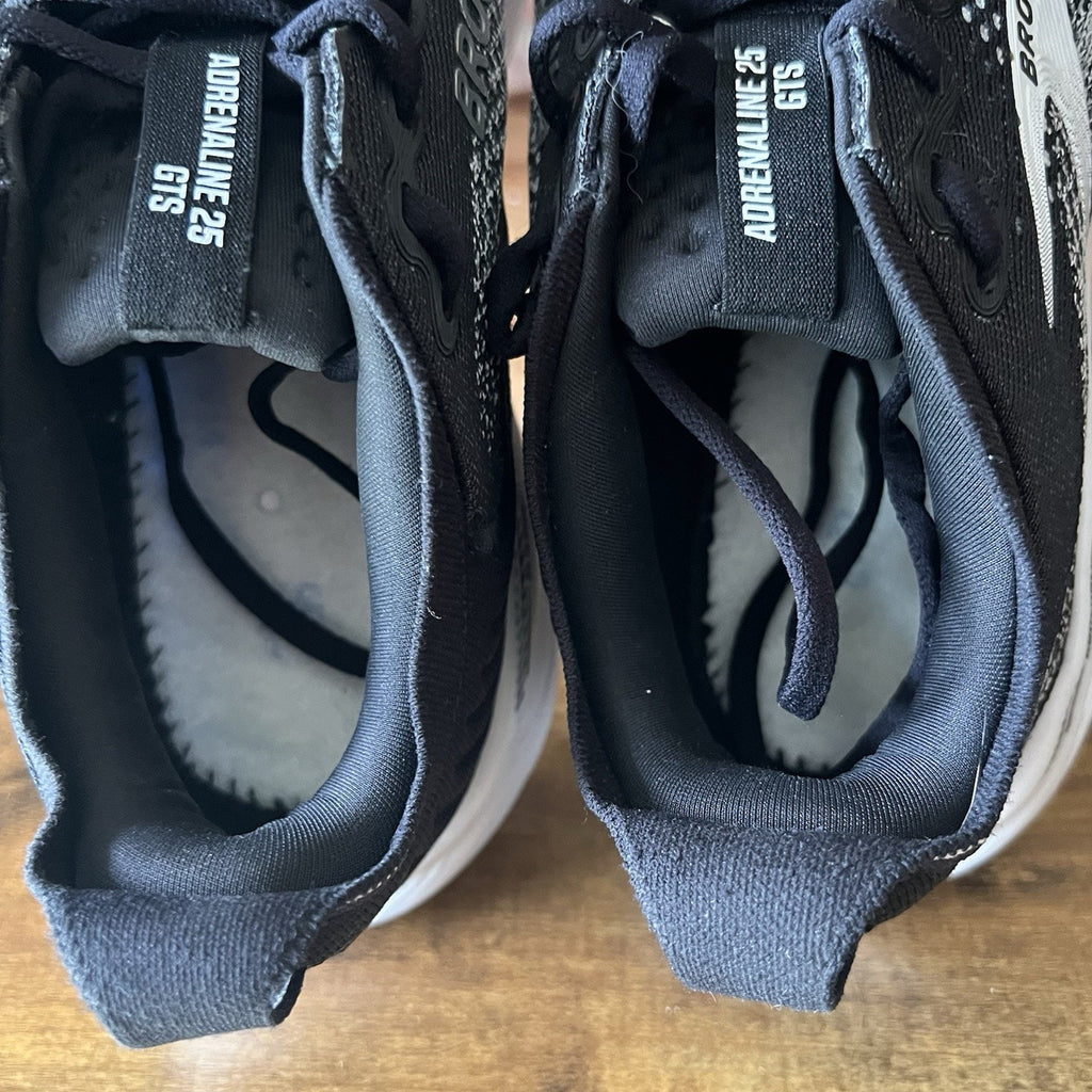 Brooks Adrenaline GTS 25 Supportive Mens 8 Black White Running Shoes Sneakers