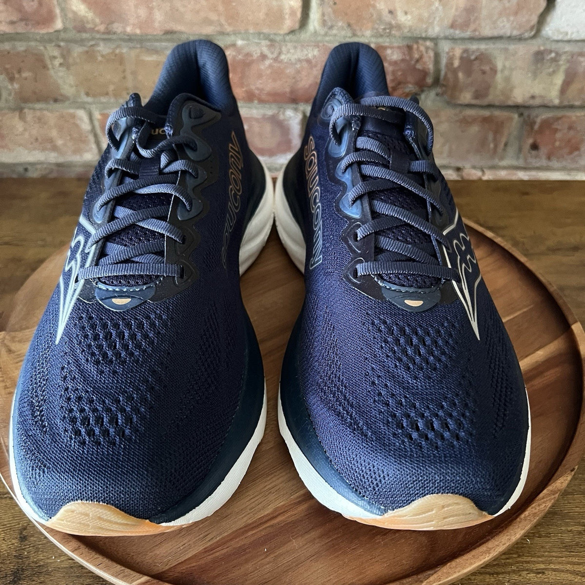 Saucony Ride 19 Mens 12.5 Wide Blue Balanced Cushion Neutral Running Shoes