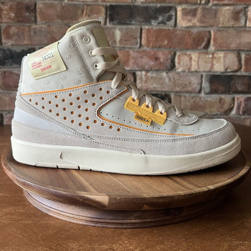Jordan 2 Rattan X Union LA Suede Cream Yellow Shoes Sneakers Men's 10.5