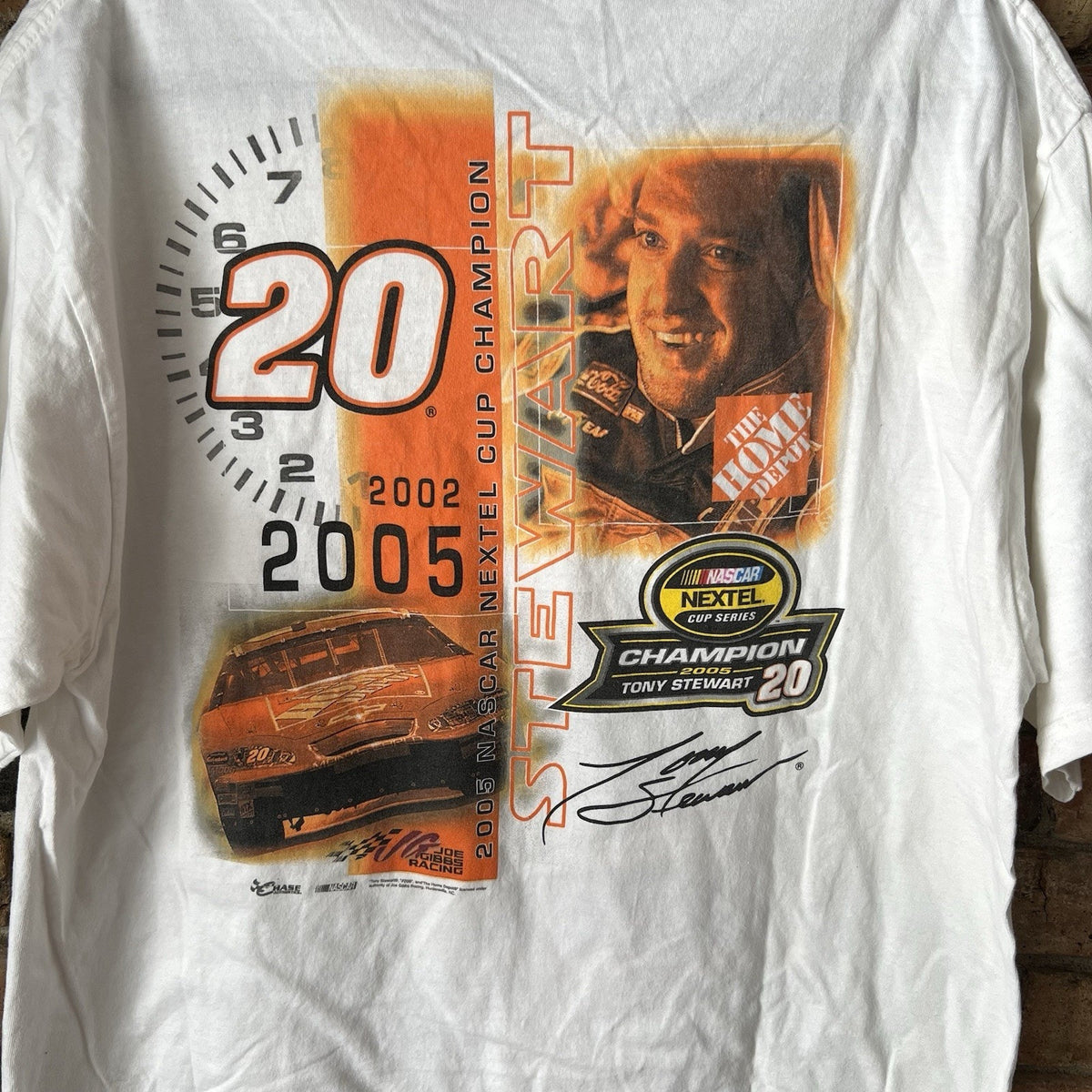 Chase Authentics 2005 Tony Stewart Nextel Champion Shirt Mens Large White