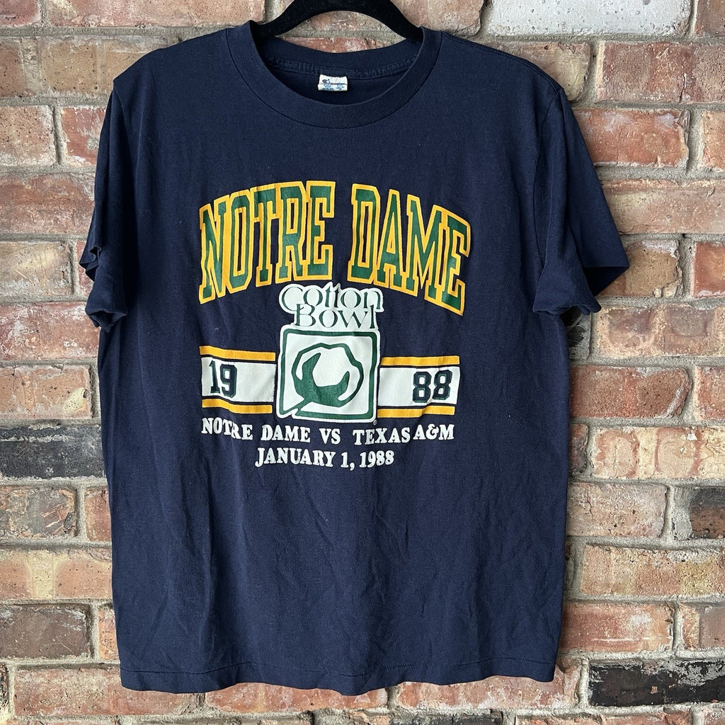Vintage Cotton Bowl T Shirt XL 80s Champions 1988 Texas A&M Notre Dame XL