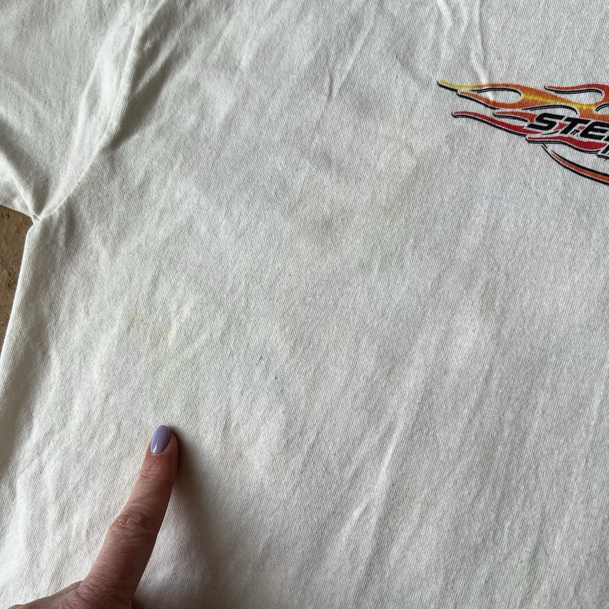 Gildan Tony Stewart Fan Club Graphic Shirt Large White Orange