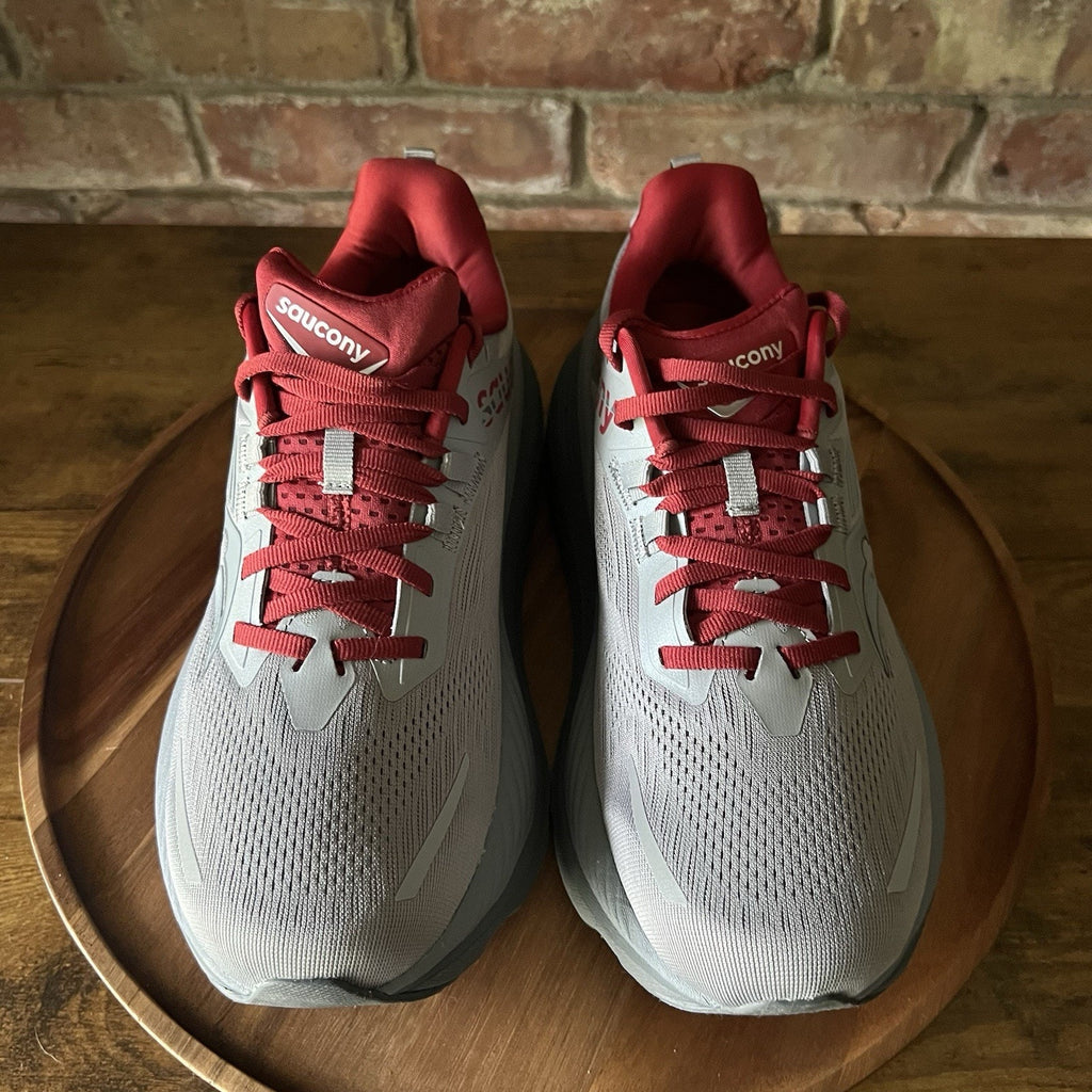 Saucony Hurricane 24 Max Cushion Stability Men's 7.5 Gray Crimson Running Shoes