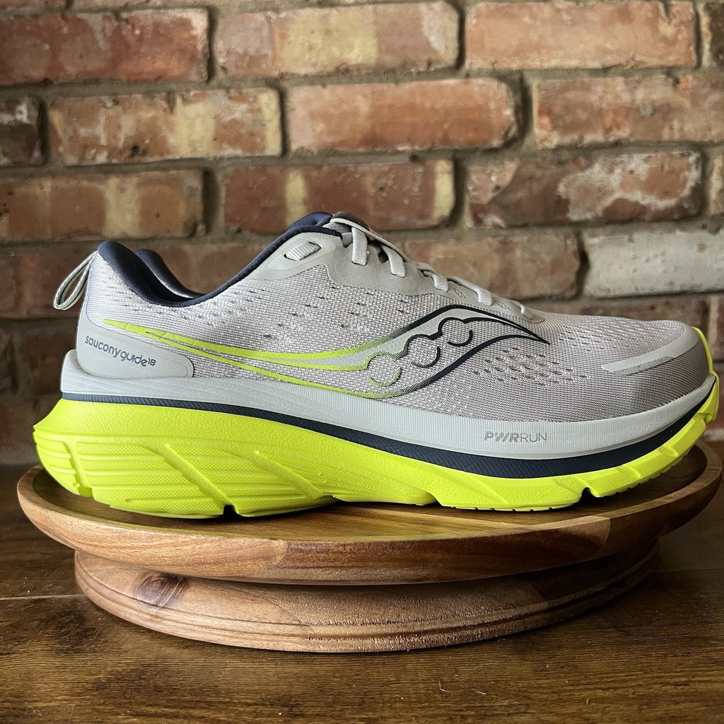 Saucony Guide 18 Stability Cushioned Gray Yellow Running Shoes Sneakers Mens 9.5