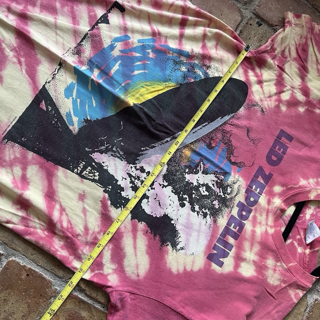 Vintage Led Zeppelin XL Hindenburg Crash Tie Dye Orange '95 Shirt Rock Faded