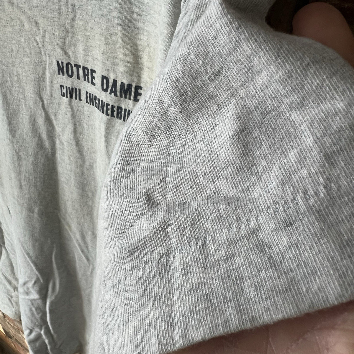 Vintage 90s Fruit of the Loom Men's XL Notre Dame Civil Engineering Shirts Gray