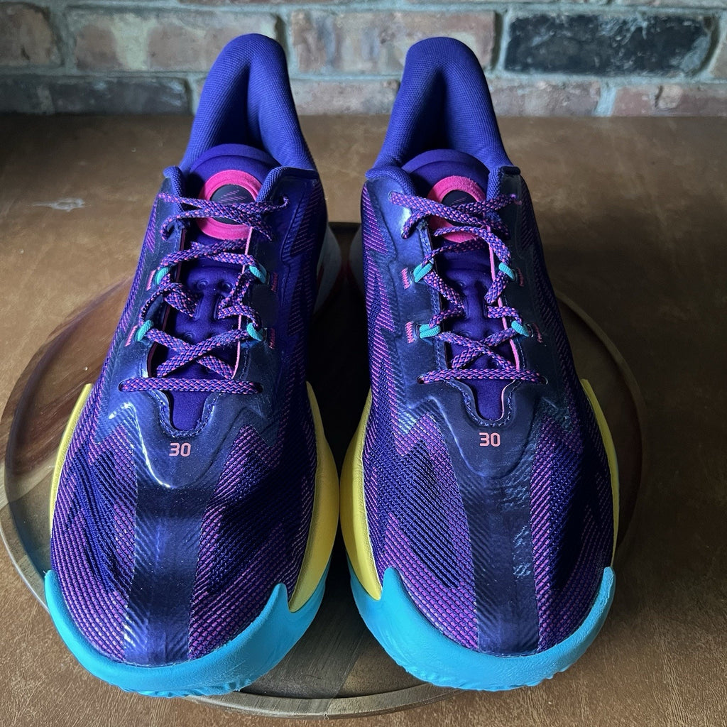 Under Armour Curry Series 7 Purple Blue Yellow Mens 15 Basketball Shoes Sneakers