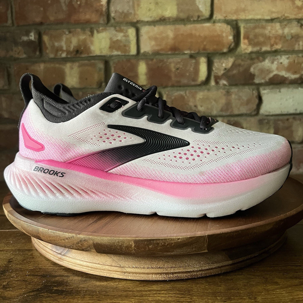 Brooks Glycerin 23 White Pink Max Cushion Women's 9.5 Neutral Running Shoes