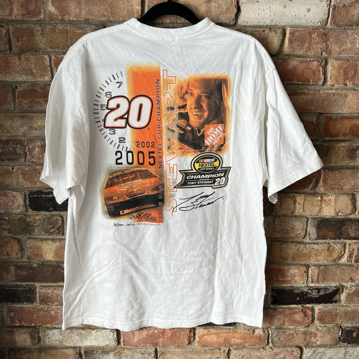 Chase Authentics 2005 Tony Stewart Nextel Champion Shirt Mens Large White