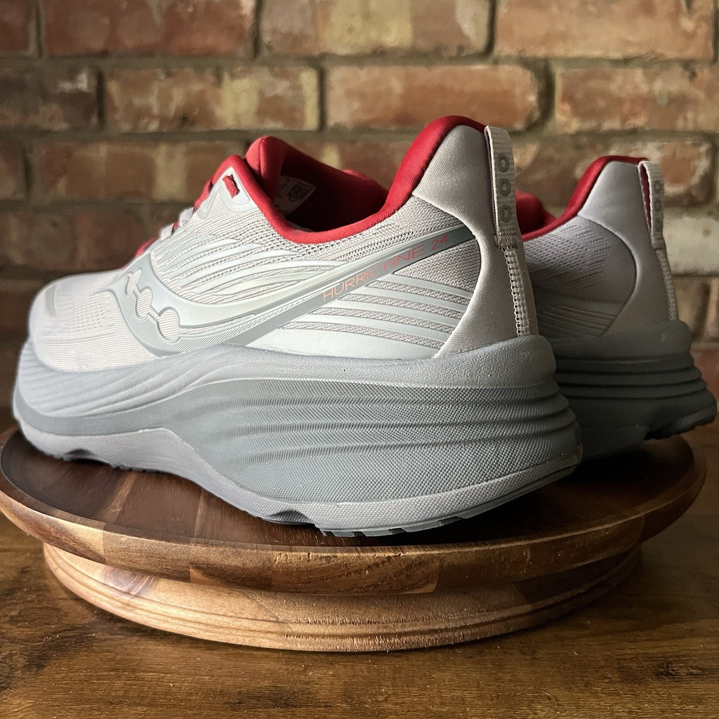 Saucony Hurricane 24 Max Cushion Stability Men's 15 Gray Red Running Shoes