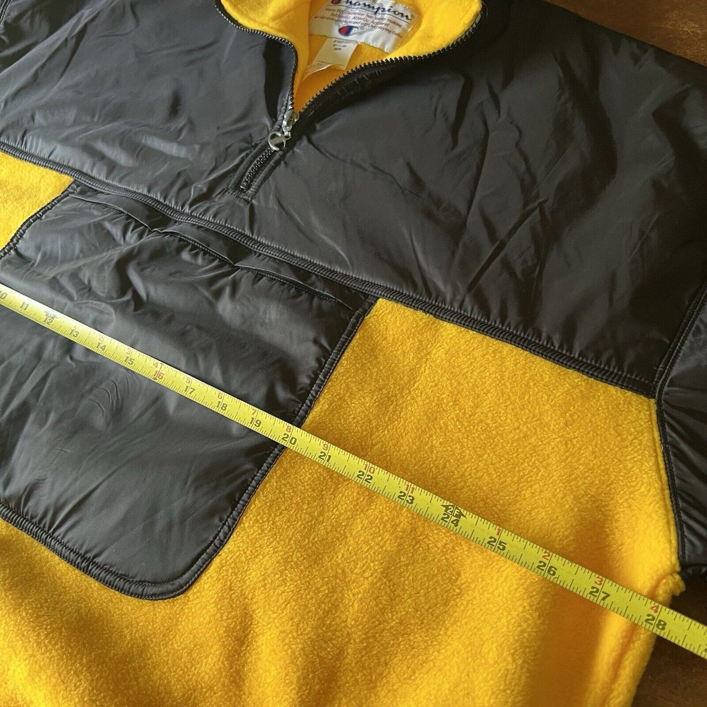 Vintage Yellow Black Champion Fleece Jacket Size XL Mountaineers Kangaroo Pouch