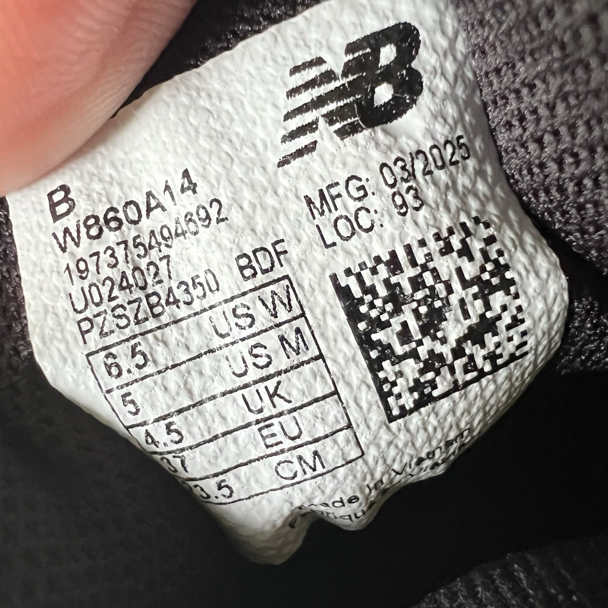 New Balance Fresh Foam X 860v14 Black White Cushioned Women's 6.5 Shoes Sneakers